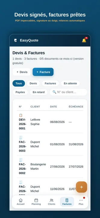 Preventivo firmato con il dito su un iPhone con EasyQuote